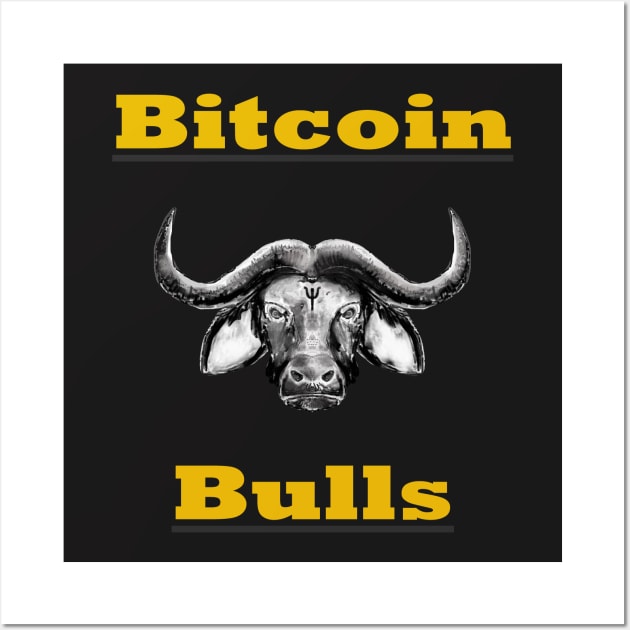 Bitcoin Bull Cryptocurrency Bull Run Wall Art by PlanetMonkey